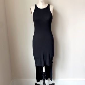 T by ALEXANDER WANG asymmetric ribbed tank dress
